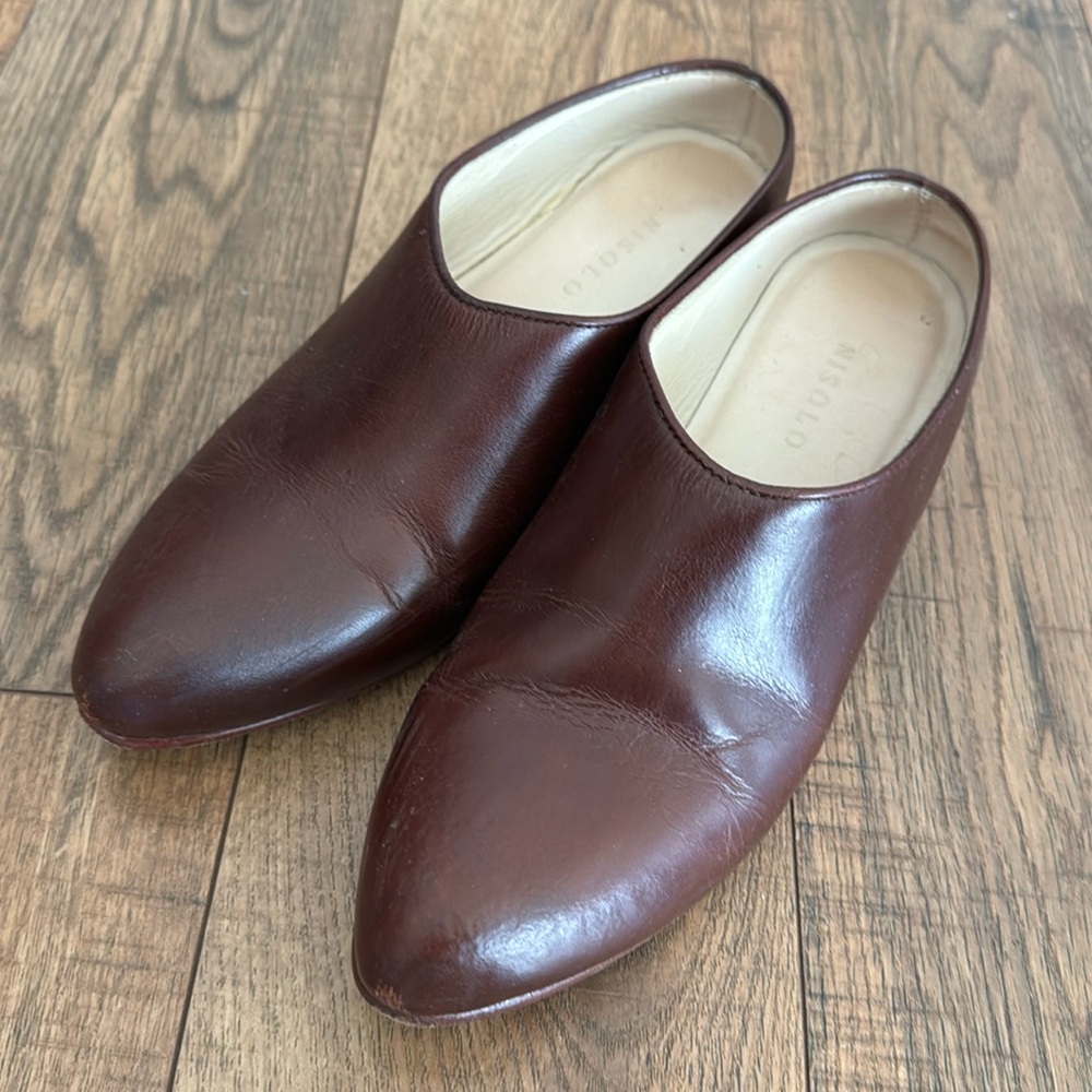 Nisolo Rich Brown Leather Clogs